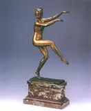 Naga tancerka by Autor nierozpoznany, brąz patynowany, sold Dec 1996