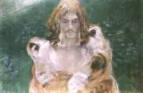 Święty Jan Chrzciciel by Jacek Malczewski, olej, tektura, sold Dec 1996