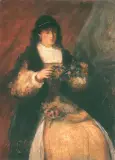 Maurycy Gottlieb, Dziewczyna z kwiatami, olej, tektura