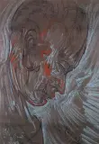 Portret mężczyzny z profilu by Stanisław Ignacy Witkiewicz, pastel, papier, offered Oct 1996