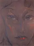 Portret Janiny Turowskiej by Stanisław Ignacy Witkiewicz, pastel, papier, sold Oct 1996