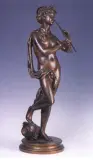Gustave Deloye, Pasterz grający na aulosie, brąz patynowany