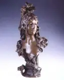 Popiersie dziewczyny by zwany Nelso Antoine Joseph Van Der Kerckhove, brąz patynowany, sold Oct 1996