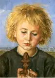 Chłopczyk by Vlastimil Hofman, olej, tektura, sold Jun 1996