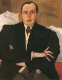 Stanisław Ignacy Witkiewicz, Udzielny byk na urlopie (Portret Leona Chwistka), olej, płótno