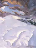 Czesław Wierusz-Kowalski, Motyw śnieżny, olej, tektura