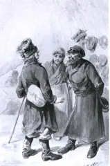 Franciszek Kostrzewski, Jarmarczny sprzedawca czapek, mieszana