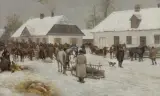 Ryszard Okniński, TARG W MAŁYM MIASTECZKU, ok. 1880, olej, płótno