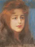 Rudowłosa by Teodor Axentowicz, pastel, papier, sold Mar 1996