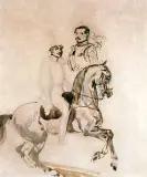 Piotr Michałowski, Żołnierz na koniu i szkic popiersia.