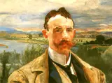 Jacek Malczewski, Portret malarza Józefa Karmańskiego, olej, deska