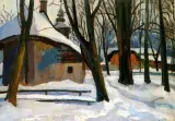 Stanisław Kamocki, Krajobraz zimowy z kościółkiem