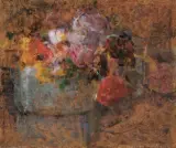 Tulipany w kloszu by Olga Boznańska, olej, tektura, sold Dec 1995
