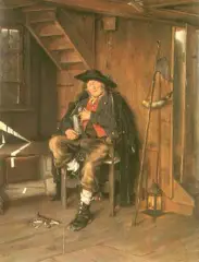 Ernst Immanuel Müller, Śpiący wartownik, olej, deska