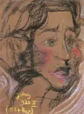 Portret kobiecy by Stanisław Ignacy Witkiewicz, pastel, papier, sold Mar 1995