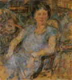 Olga Boznańska, Portret pani w niebieskiej sukni
