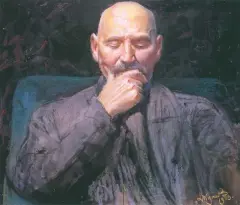 Autoportret by Leon Wyczółkowski, pastel, tektura, sold Mar 1995