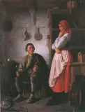 Józef Dyrdoń, Opowiadanie druciarza, olej, płótno