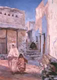 Wiktor Mazurowski, Uliczka w Tangerze, olej, deska