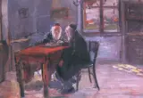 Artur Markowicz, Gra w szachy, olej, tektura
