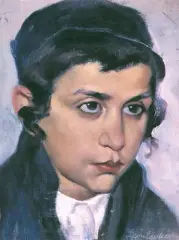 Leon Lewkowicz, Żydowski chłopiec, olej, płótno