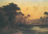 Luis Rohsal, O zachodzie, olej, płótno