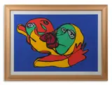 Karel Appel, SKY BLUE KISS, print (other)