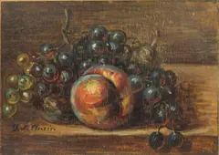Giorgio de Chirico, VITA SILENTE DI FRUTTA SU UN TAVOLO (META' ANNI '50)