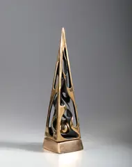 Gianfranco Meggiato, PIRAMIDE TENSIONE CON SFERA, sculpture