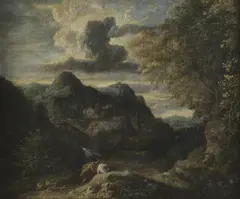 Nello stile di Salvatore Rosa, Paesaggio con figure