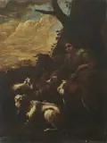 Paesaggio con pastore e animali by Philipp Peter Roos Detto Rosa Da Tivoli, sold Jul 2026