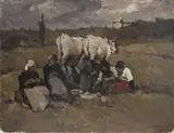 Ludovico Tommasi, Contadine e buoi in un campo