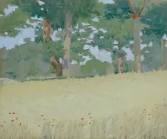 Giorgio Kienerk, Paesaggio con campo di grano