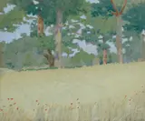 Giorgio Kienerk, Paesaggio con campo di grano
