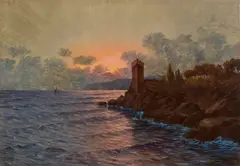 Giacinto Bo, Veduta costiera al tramonto