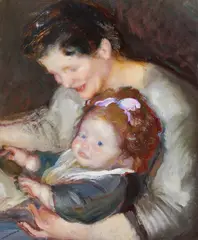 Armando Spadini, La moglie e la bambina