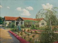 Helen Allingham, Casa con giardino fiorito