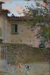 Raffaello Sorbi, Cani presso un casolare
