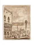 Giuseppe Latini Detto Il Maestro Del Ricciolo, Veduta dell'isola della Salute da Piazza San Marco