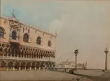 Emanuele Brugnoli, Palazzo Ducale a Venezia, l'isola di San Giorgio sullo sfondo