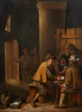Nello stile di David Teniers, Scena di interno con giocatori