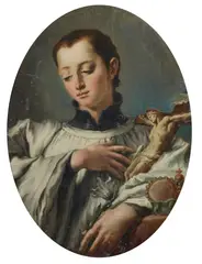 Da un modello di Giandomenico Tiepolo, San Luigi Gonzaga in adorazione del crocifisso
