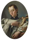 San Luigi Gonzaga in adorazione del crocifisso by Da un modello di Giandomenico Tiepolo, sold Apr 2026