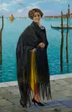 Arturo Rietti, Dama lungo la Riva degli Schiavoni a Venezia