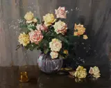 Giuseppe Mincato, Natura morta con vaso di rose