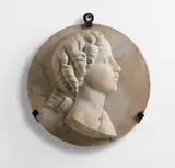 Scultore Del Xix Secolo, Tondo in marmo scolpito ad altorilievo raffigurante Cupido con faretra, sculpture