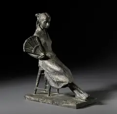 Eros Pellini, Fanciulla con ventaglio, sculpture
