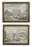 Domenico Lovisa, Coppia di incisioni raffiguranti altra veduta del ponte di Rialto e veduta del Fondaco dei Turchi, print (other)
