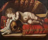 Putto dormiente by Da Luigi Miradori Detto Il Genovesino, sold Feb 2026