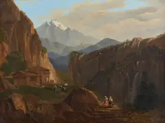 Alexandre Calame, Paesaggio montano con personaggi
